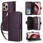 Nine-card Slots Zipper Wallet Bag Leather Phone Case, For iPhone 16e, For iPhone 16 Pro Max, For iPhone 16 Pro, For iPhone 16 Plus, For iPhone 16, For iPhone 15 Pro Max