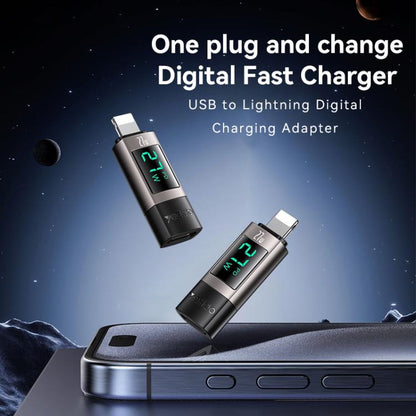 Yesido GS25 27W USB-C / Type-C to 8 Pin Aluminum Alloy Digital Display Adapter, Type-C to 8 Pin