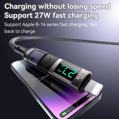 Yesido GS25 27W USB-C / Type-C to 8 Pin Aluminum Alloy Digital Display Adapter, Type-C to 8 Pin