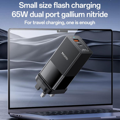 Yesido YC92 65W USB and USB-C / Type-C Dual Port GaN Fast Charger Set, UK Plug