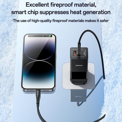 Yesido YC92 65W USB and USB-C / Type-C Dual Port GaN Fast Charger Set, UK Plug