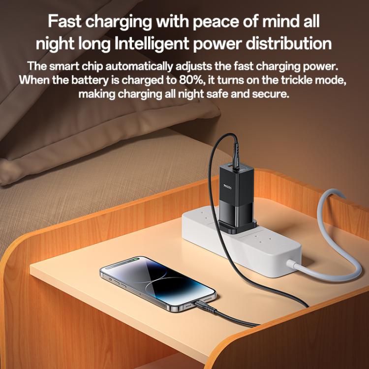 Yesido YC92 65W USB and USB-C / Type-C Dual Port GaN Fast Charger Set, UK Plug