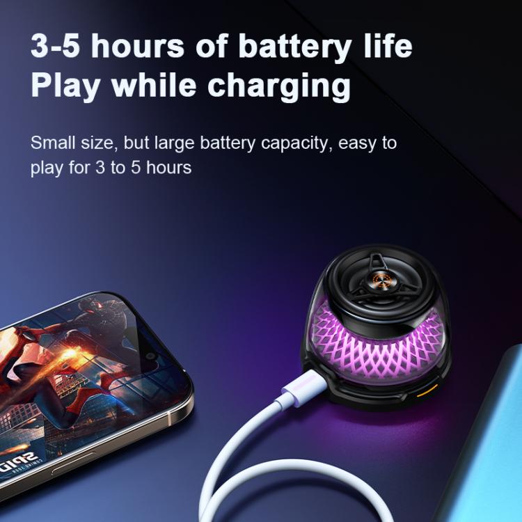 R9 Portable RGB Light Smart Bluetooth Speaker Magnetic Phone Holder Wireless Charger, R9 (Black), R9 (White)