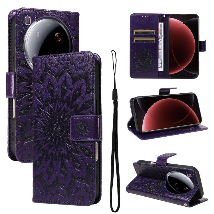 Embossed Sunflower Pattern Flip Leather Phone Case, For Xiaomi Poco M6 Pro 4G Global, For Xiaomi 15 Ultra 5G Global