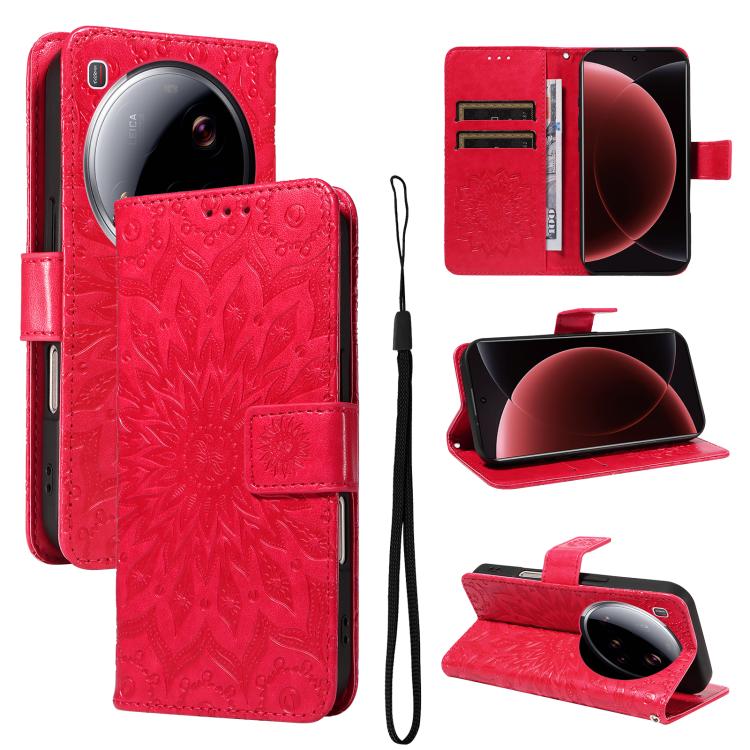Embossed Sunflower Pattern Flip Leather Phone Case, For Xiaomi Poco M6 Pro 4G Global, For Xiaomi 15 Ultra 5G Global