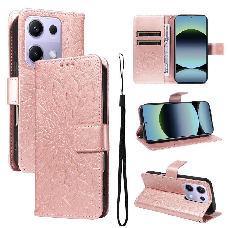 Embossed Sunflower Pattern Flip Leather Phone Case, For Xiaomi Poco M6 Pro 4G Global, For Xiaomi 15 Ultra 5G Global