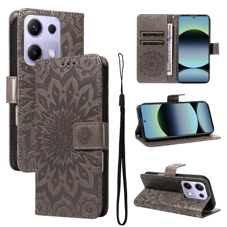 Embossed Sunflower Pattern Flip Leather Phone Case, For Xiaomi Poco M6 Pro 4G Global, For Xiaomi 15 Ultra 5G Global