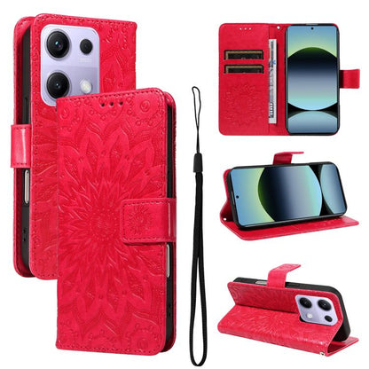 Embossed Sunflower Pattern Flip Leather Phone Case, For Xiaomi Poco M6 Pro 4G Global, For Xiaomi 15 Ultra 5G Global