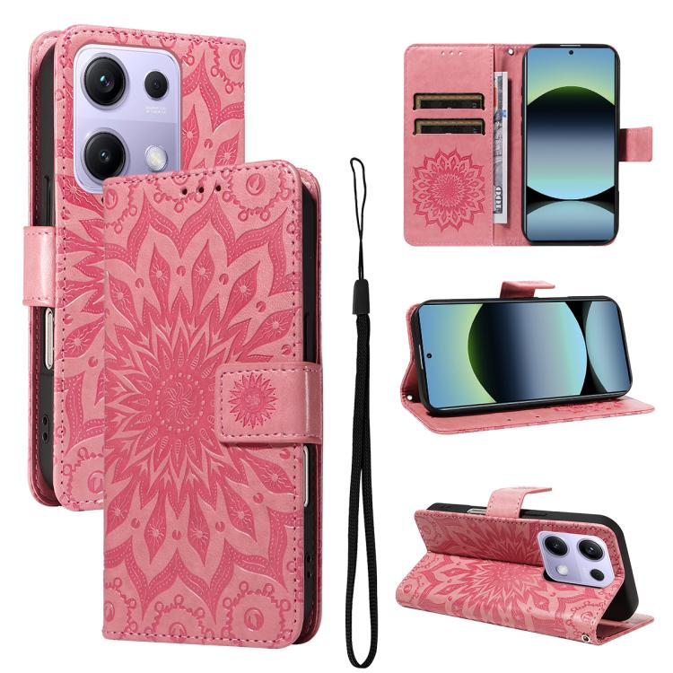 Embossed Sunflower Pattern Flip Leather Phone Case, For Xiaomi Poco M6 Pro 4G Global, For Xiaomi 15 Ultra 5G Global