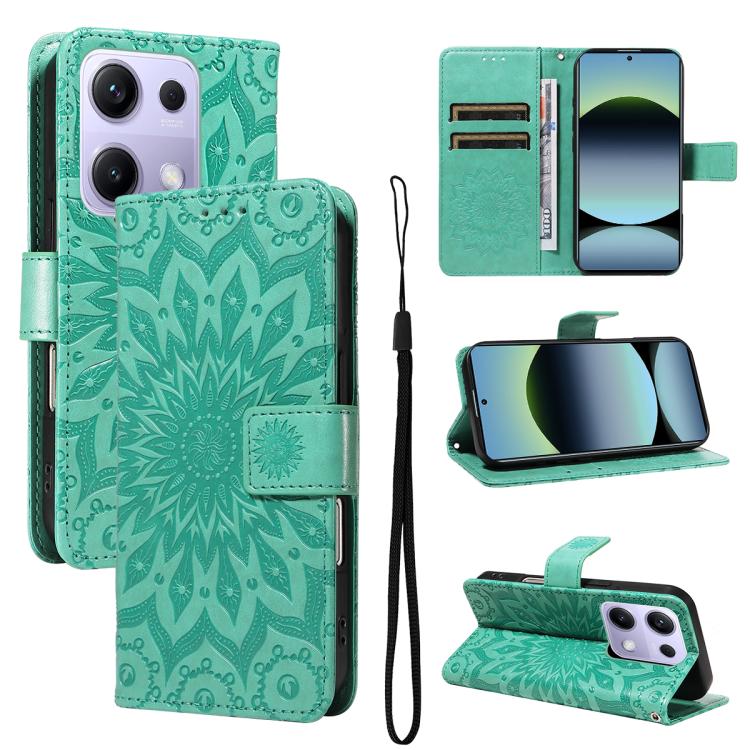 Embossed Sunflower Pattern Flip Leather Phone Case, For Xiaomi Poco M6 Pro 4G Global, For Xiaomi 15 Ultra 5G Global