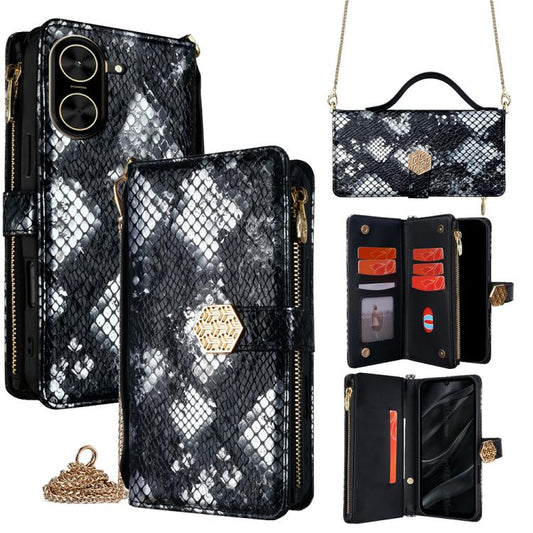Crossbody Handle Snake Texture Leather Phone Case, For Redmi A5 4G 171.7mm, For Redmi Note 14S 4G, For Redmi 14C 4G