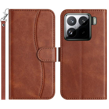 Dual-Folded S-shape Leather Phone Case, For Xiaomi 15 Pro, For Xiaomi 15, For Xiaomi 14T Pro, For Xiaomi 14T, For Xiaomi Poco F6 Pro 5G
