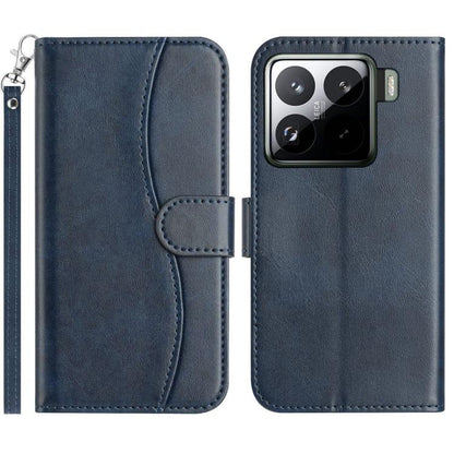 Dual-Folded S-shape Leather Phone Case, For Xiaomi 15 Pro, For Xiaomi 15, For Xiaomi 14T Pro, For Xiaomi 14T, For Xiaomi Poco F6 Pro 5G