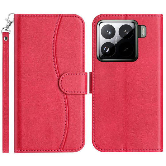 Dual-Folded S-shape Leather Phone Case, For Xiaomi 15 Pro, For Xiaomi 15, For Xiaomi 14T Pro, For Xiaomi 14T, For Xiaomi Poco F6 Pro 5G