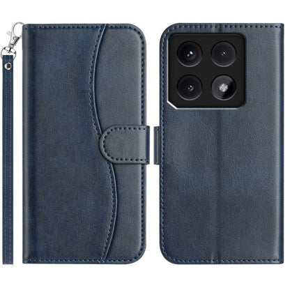 Dual-Folded S-shape Leather Phone Case, For Xiaomi 15 Pro, For Xiaomi 15, For Xiaomi 14T Pro, For Xiaomi 14T, For Xiaomi Poco F6 Pro 5G