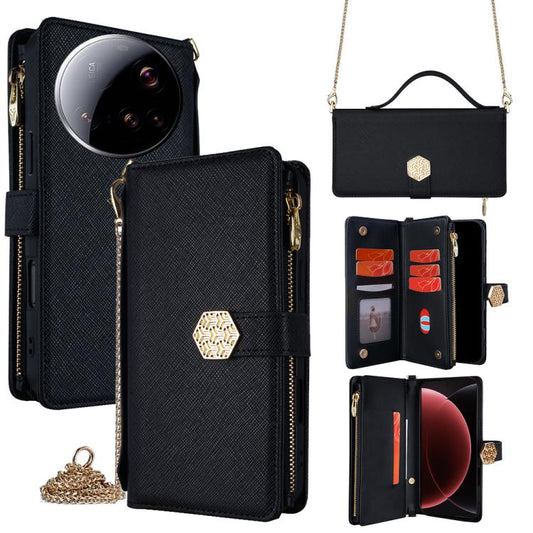 Crossbody Handle Cross Texture Leather Phone Case, For Xiaomi 15 Ultra, For Xiaomi 14T Pro 5G, For Xiaomi 14T 5G