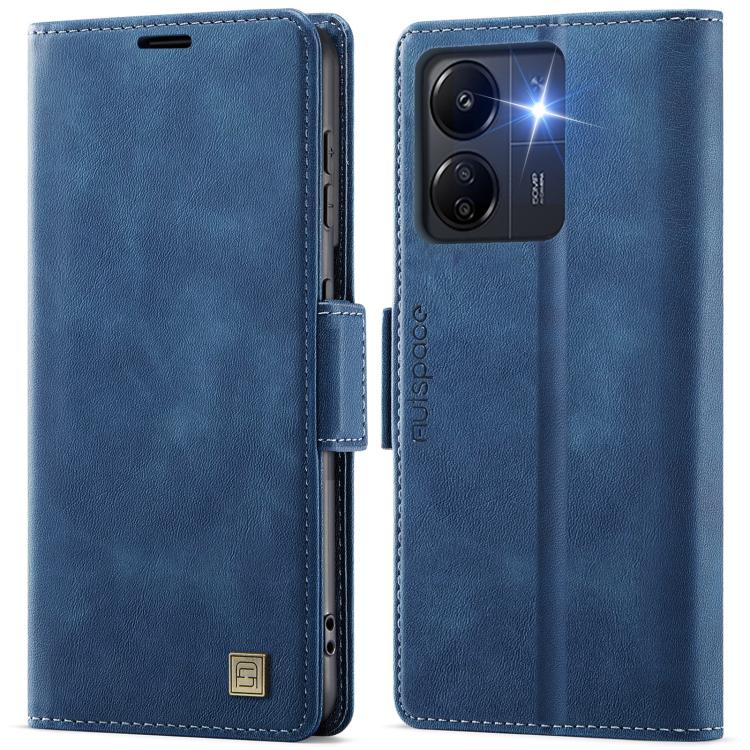 AutSpace A11 Side Buckle MagSafe Magnetic RFID Phone Leather Case, For Xiaomi Poco X6 5G, For Xiaomi Poco C65 4G