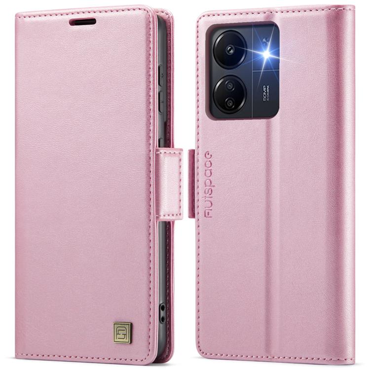 AutSpace A11 Side Buckle MagSafe Magnetic RFID Phone Leather Case, For Xiaomi Poco X6 5G, For Xiaomi Poco C65 4G