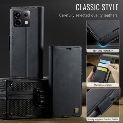 AutSpace A11 Side Buckle MagSafe Magnetic RFID Phone Leather Case, For Xiaomi Poco X6 5G, For Xiaomi Poco C65 4G