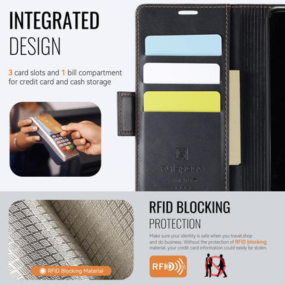 AutSpace A11 Side Buckle MagSafe Magnetic RFID Phone Leather Case, For Xiaomi Poco X6 5G, For Xiaomi Poco C65 4G