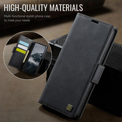AutSpace A11 Side Buckle MagSafe Magnetic RFID Phone Leather Case, For Xiaomi Poco X6 5G, For Xiaomi Poco C65 4G