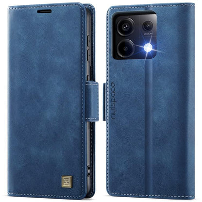 AutSpace A11 Side Buckle MagSafe Magnetic RFID Phone Leather Case, For Xiaomi Poco X6 5G, For Xiaomi Poco C65 4G