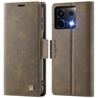 AutSpace A11 Side Buckle MagSafe Magnetic RFID Phone Leather Case, For Xiaomi Poco X6 5G, For Xiaomi Poco C65 4G
