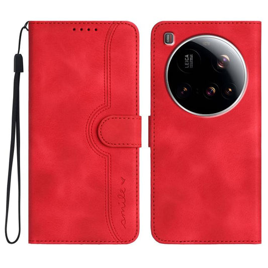 Heart Pattern Skin Feel Leather Phone Case, For Xiaomi 15 Ultra