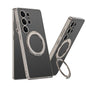 GKK Metal Paint Skin Feel Leather MagSafe Holder Phone Case, For Samsung Galaxy S25 Ultra 5G