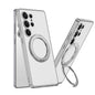 GKK Metal Paint Skin Feel Leather MagSafe Holder Phone Case, For Samsung Galaxy S25 Ultra 5G