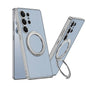 GKK Metal Paint Skin Feel Leather MagSafe Holder Phone Case, For Samsung Galaxy S25 Ultra 5G
