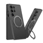 GKK Metal Paint Skin Feel Leather MagSafe Holder Phone Case, For Samsung Galaxy S25 Ultra 5G