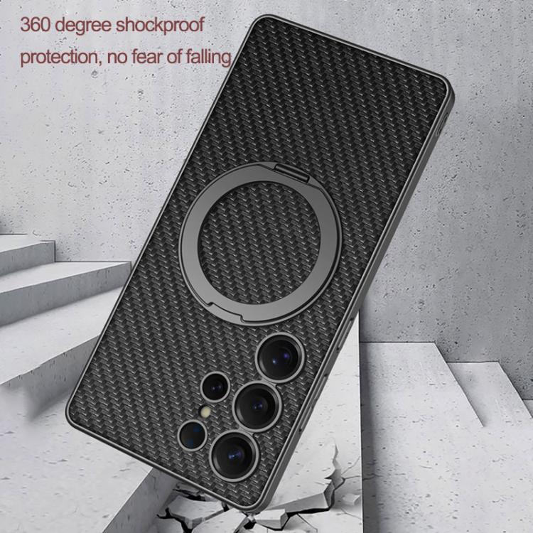 GKK Metal Paint Skin Feel Leather MagSafe Holder Phone Case, For Samsung Galaxy S25 Ultra 5G