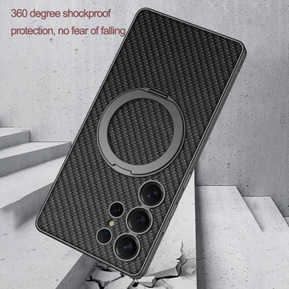 GKK Metal Paint Skin Feel Leather MagSafe Holder Phone Case, For Samsung Galaxy S25 Ultra 5G