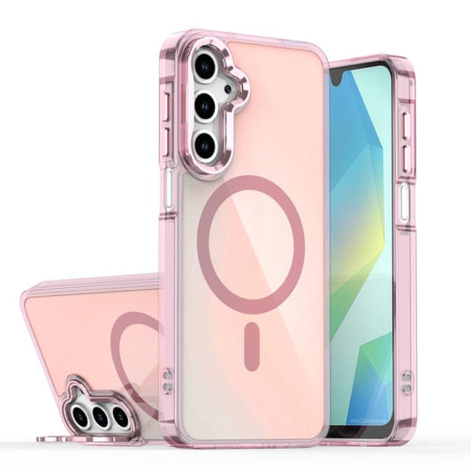 Plating Gradient Discolor MagSafe Phone Case with Holder, For Samsung Galaxy A16 4G / 5G, For Samsung Galaxy A55 5G, For Samsung Galaxy A35 5G, For Samsung Galaxy A05s, For Samsung Galaxy A25 5G