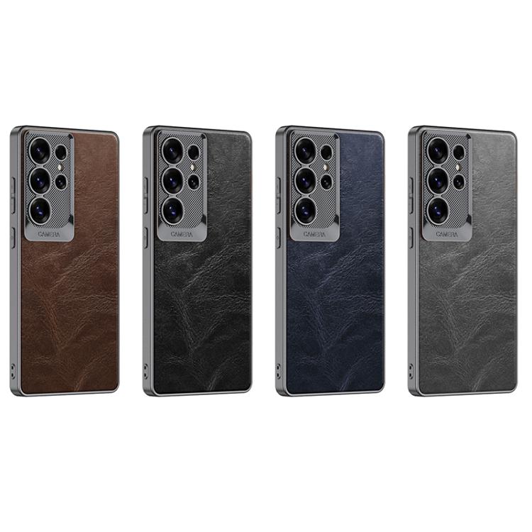 GKK Oil Wax Leather Scale Lens Phone Case, For Samsung Galaxy S25 Ultra 5G