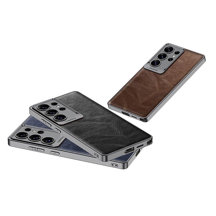 GKK Oil Wax Leather Scale Lens Phone Case, For Samsung Galaxy S25 Ultra 5G