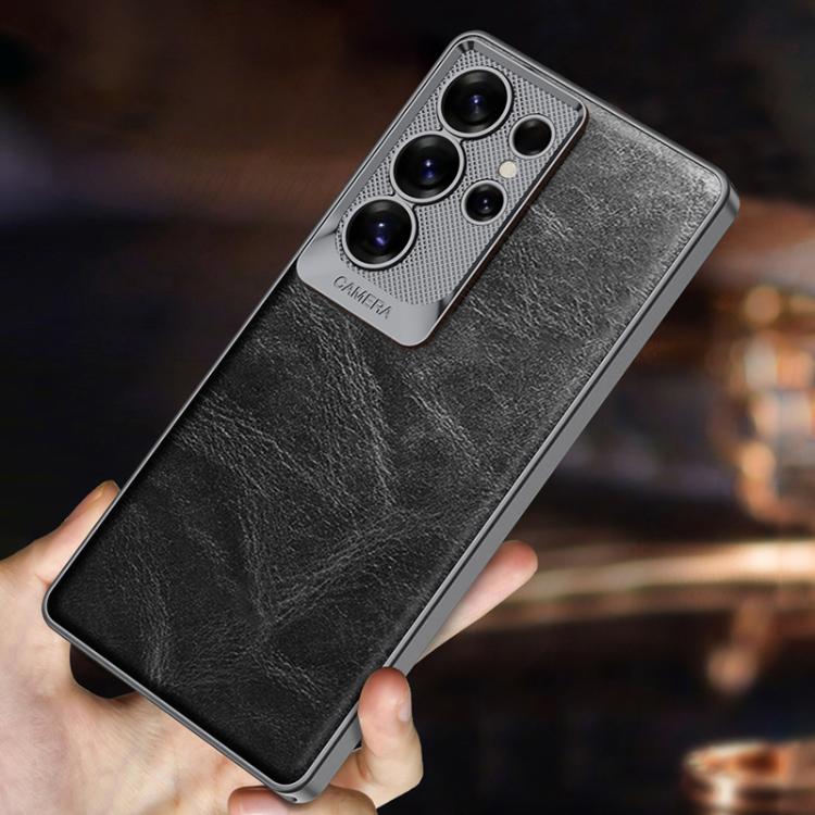 GKK Oil Wax Leather Scale Lens Phone Case, For Samsung Galaxy S25 Ultra 5G