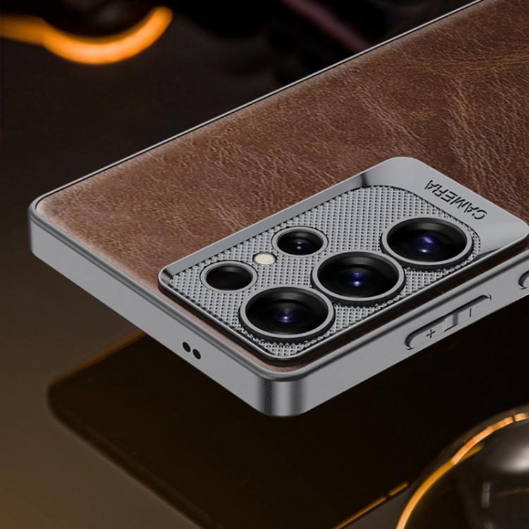 GKK Oil Wax Leather Scale Lens Phone Case, For Samsung Galaxy S25 Ultra 5G