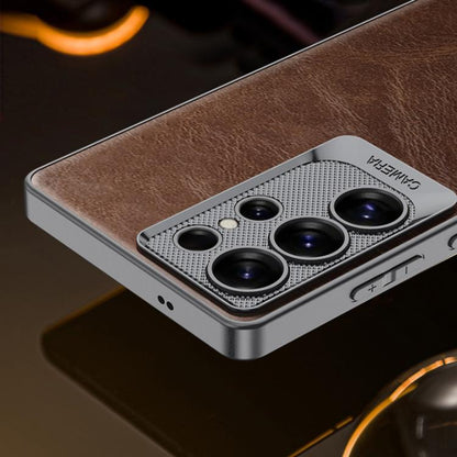 GKK Oil Wax Leather Scale Lens Phone Case, For Samsung Galaxy S25 Ultra 5G