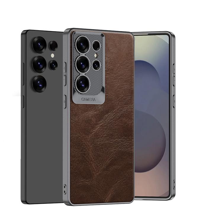 GKK Oil Wax Leather Scale Lens Phone Case, For Samsung Galaxy S25 Ultra 5G