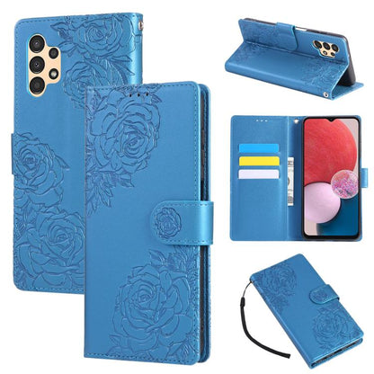 Rose Flower Embossed 3-Card Slots Leather Phone Case, For Samsung Galaxy A53 5G, For Samsung Galaxy A73 5G, For Samsung Galaxy A33 5G, For Samsung Galaxy A13 4G / 5G