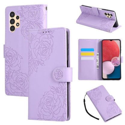 Rose Flower Embossed 3-Card Slots Leather Phone Case, For Samsung Galaxy A53 5G, For Samsung Galaxy A73 5G, For Samsung Galaxy A33 5G, For Samsung Galaxy A13 4G / 5G