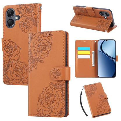 Rose Flower Embossed 3-Card Slots Leather Phone Case, For Samsung Galaxy A55 5G, For Samsung Galaxy A05, For Samsung Galaxy A05s, For Samsung Galaxy A25 5G, For Samsung Galaxy A23 4G / 5G, For Samsung Galaxy A14 4G / 5G, For Samsung Galaxy A24 5G������...