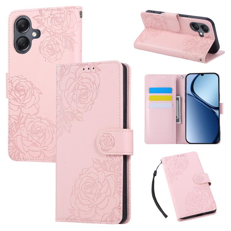 Rose Flower Embossed 3-Card Slots Leather Phone Case, For Samsung Galaxy A55 5G, For Samsung Galaxy A05, For Samsung Galaxy A05s, For Samsung Galaxy A25 5G, For Samsung Galaxy A23 4G / 5G, For Samsung Galaxy A14 4G / 5G, For Samsung Galaxy A24 5G������...