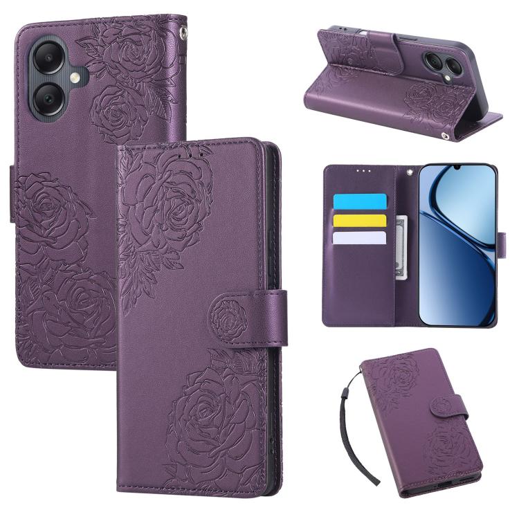 Rose Flower Embossed 3-Card Slots Leather Phone Case, For Samsung Galaxy A55 5G, For Samsung Galaxy A05, For Samsung Galaxy A05s, For Samsung Galaxy A25 5G, For Samsung Galaxy A23 4G / 5G, For Samsung Galaxy A14 4G / 5G, For Samsung Galaxy A24 5G������...