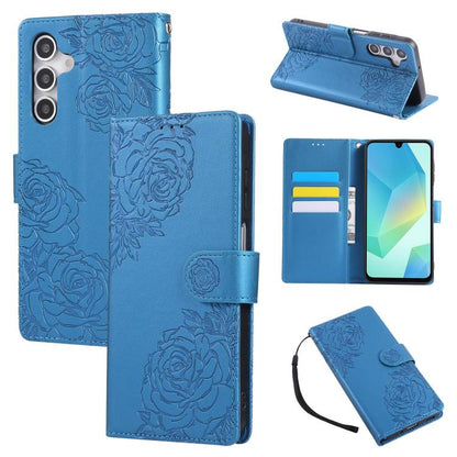 Rose Flower Embossed 3-Card Slots Leather Phone Case, For Samsung Galaxy A55 5G, For Samsung Galaxy A05, For Samsung Galaxy A05s, For Samsung Galaxy A25 5G, For Samsung Galaxy A23 4G / 5G, For Samsung Galaxy A14 4G / 5G, For Samsung Galaxy A24 5G������...