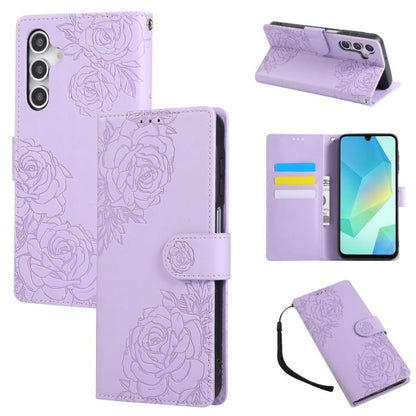 Rose Flower Embossed 3-Card Slots Leather Phone Case, For Samsung Galaxy A55 5G, For Samsung Galaxy A05, For Samsung Galaxy A05s, For Samsung Galaxy A25 5G, For Samsung Galaxy A23 4G / 5G, For Samsung Galaxy A14 4G / 5G, For Samsung Galaxy A24 5G������...