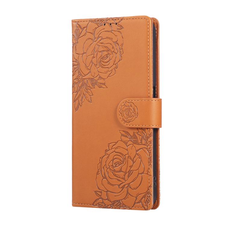 Rose Flower Embossed 3-Card Slots Leather Phone Case, For Samsung Galaxy A53 5G, For Samsung Galaxy A73 5G, For Samsung Galaxy A33 5G, For Samsung Galaxy A13 4G / 5G