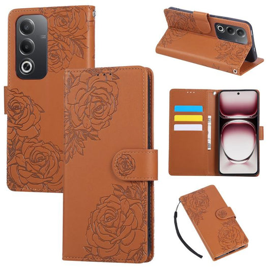 Rose Flower Embossed 3-Card Slots Leather Phone Case, For OPPO A3 Pro 5G India, For OPPO Reno12 Pro 5G Global, For OPPO Reno12 5G Global, For OPPO Reno11 F Global / F25 Pro 5G, For OPPO Reno11 Global, For OPPO Reno11 Pro Global, For OPPO A38 4G / A18��...